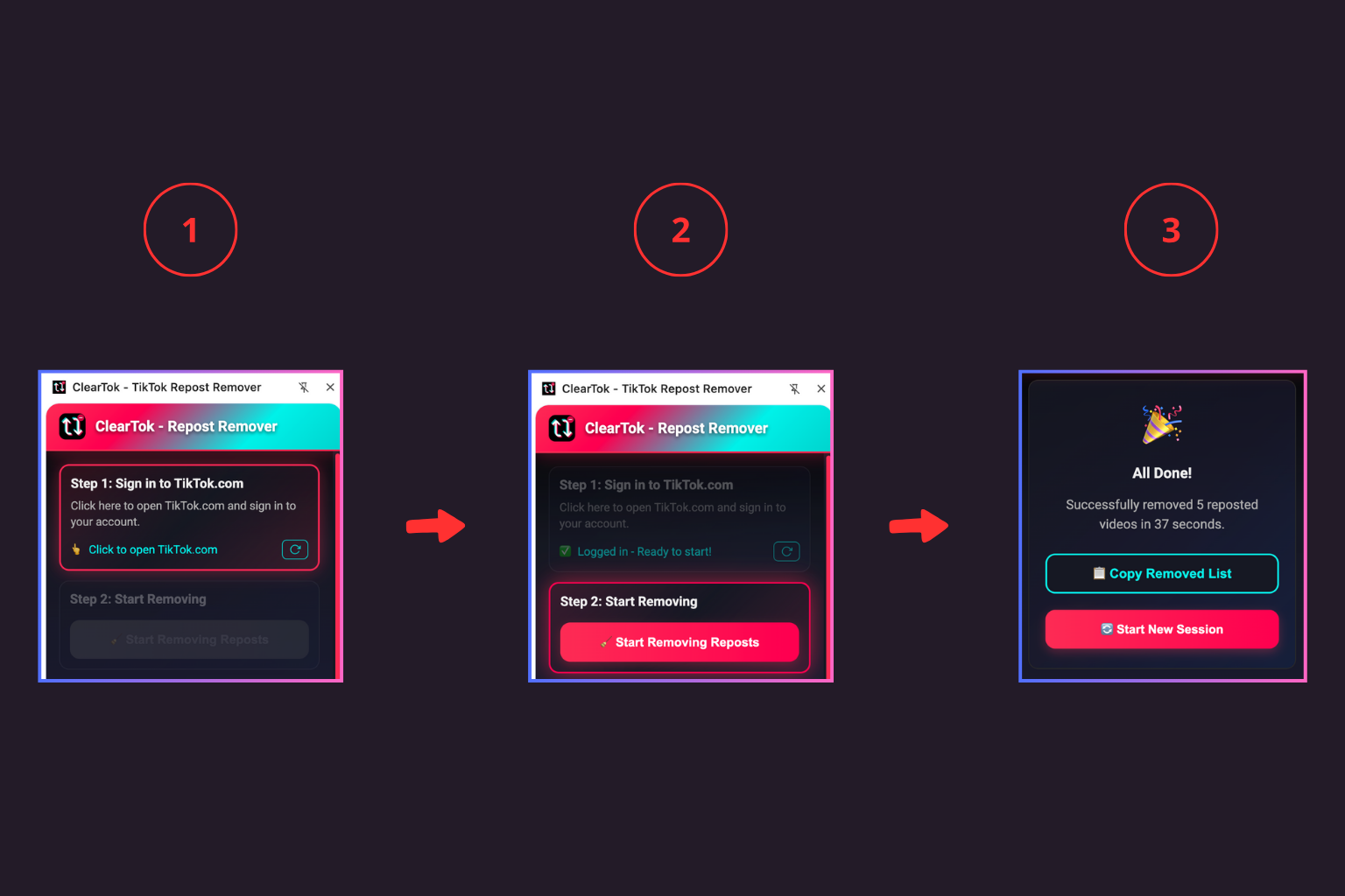 Delete All Reposts 2025 ClearTok